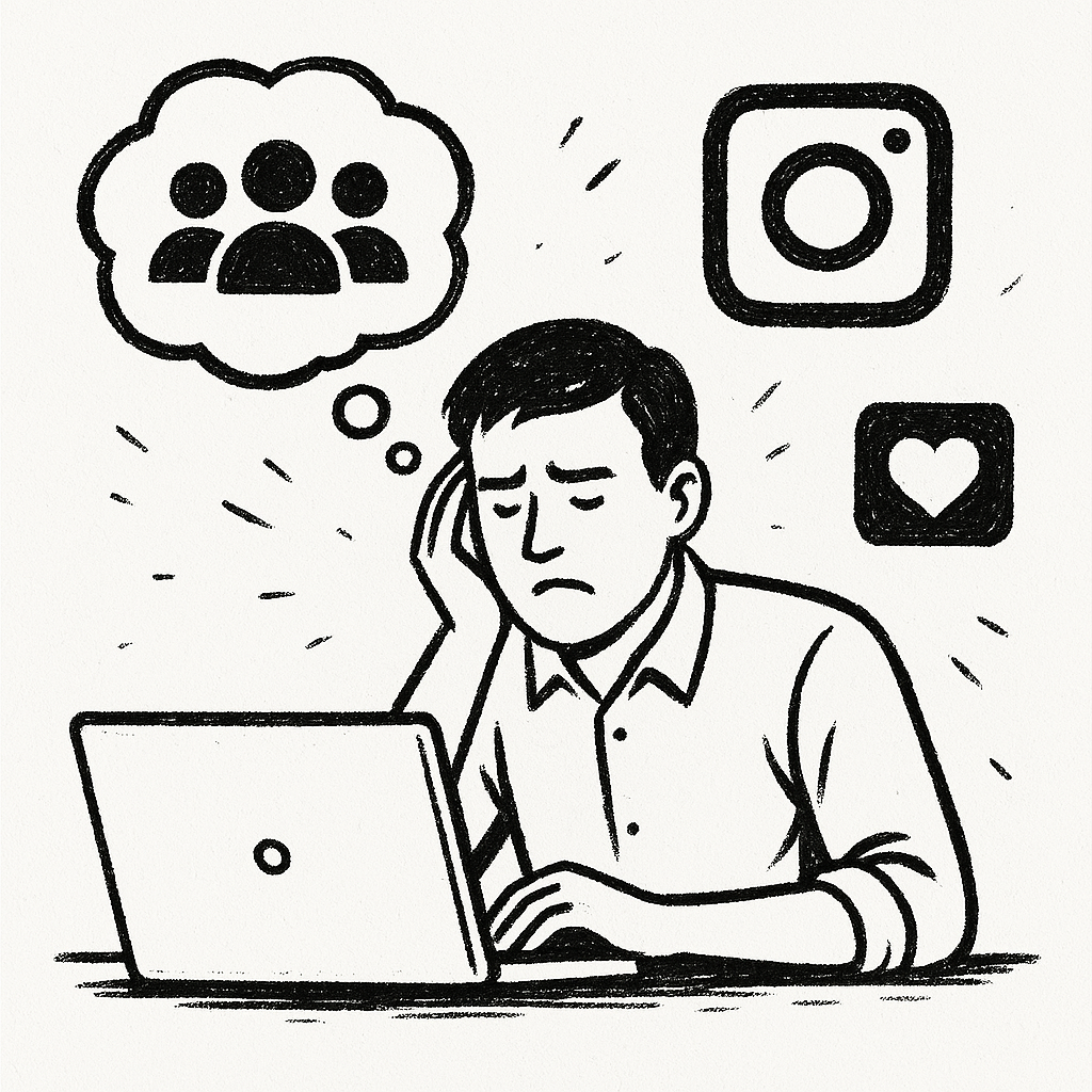 Person looking frustrated while searching for influencers